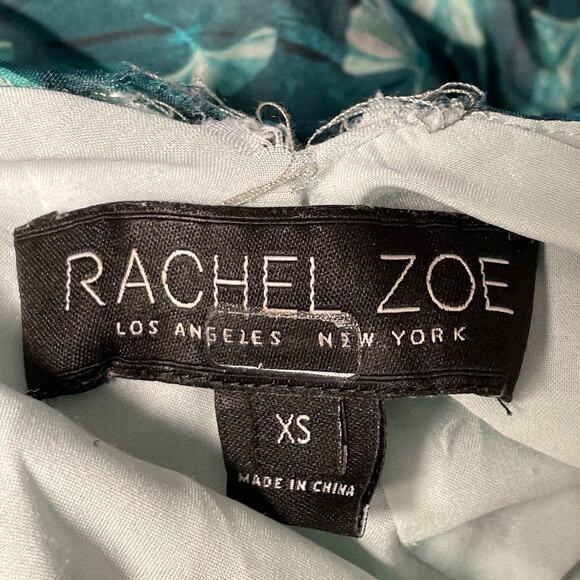 RACHEL ZOE Dolores Boat Neck Ruched Sleeve Chiffon Mini Dress Size XS $385 - Picture 8 of 11